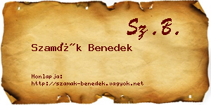 Szamák Benedek névjegykártya