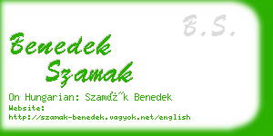 benedek szamak business card